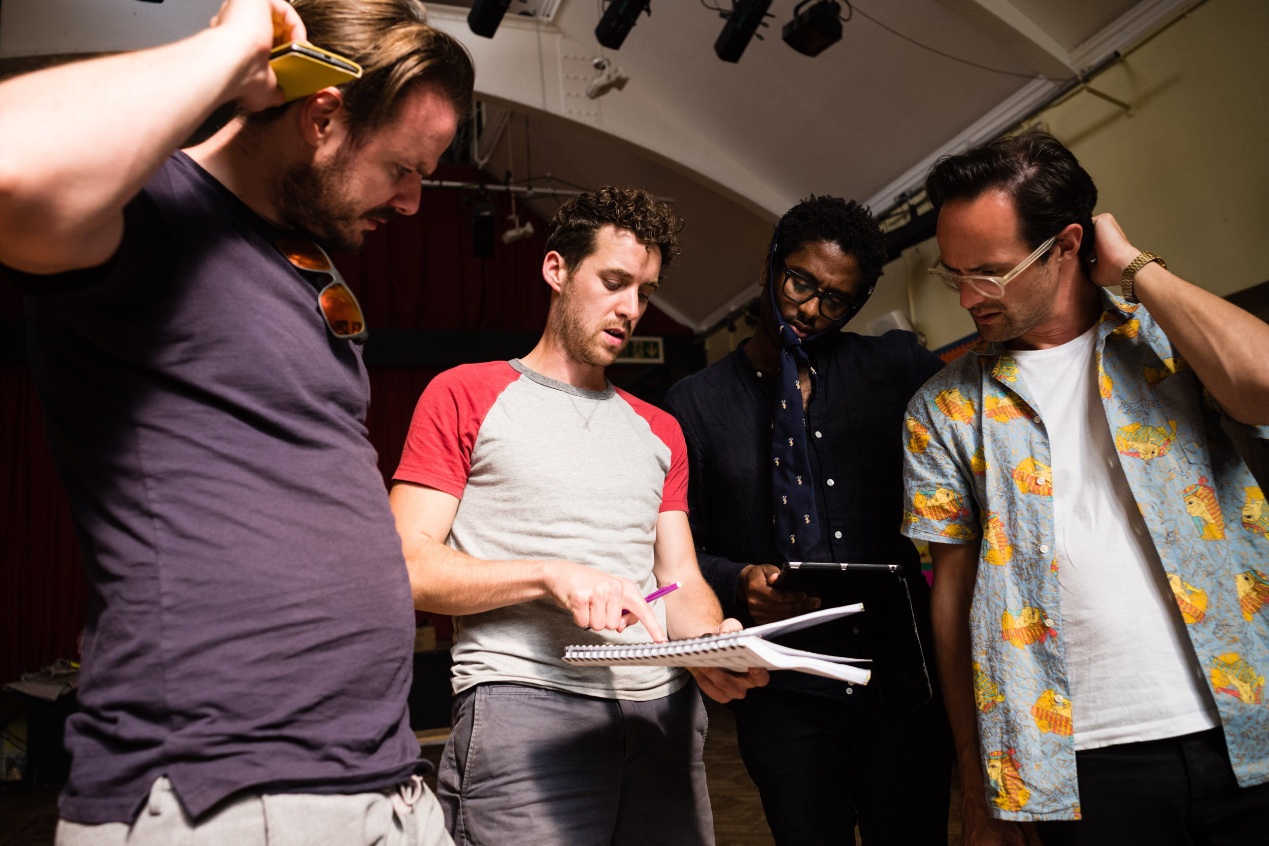 From Left: Tom Stoddart (Papageno), David Keefe (Musical Director), Peter Brathwaite (Papageno), Lawrence Olsworth-Peter (Tamino)