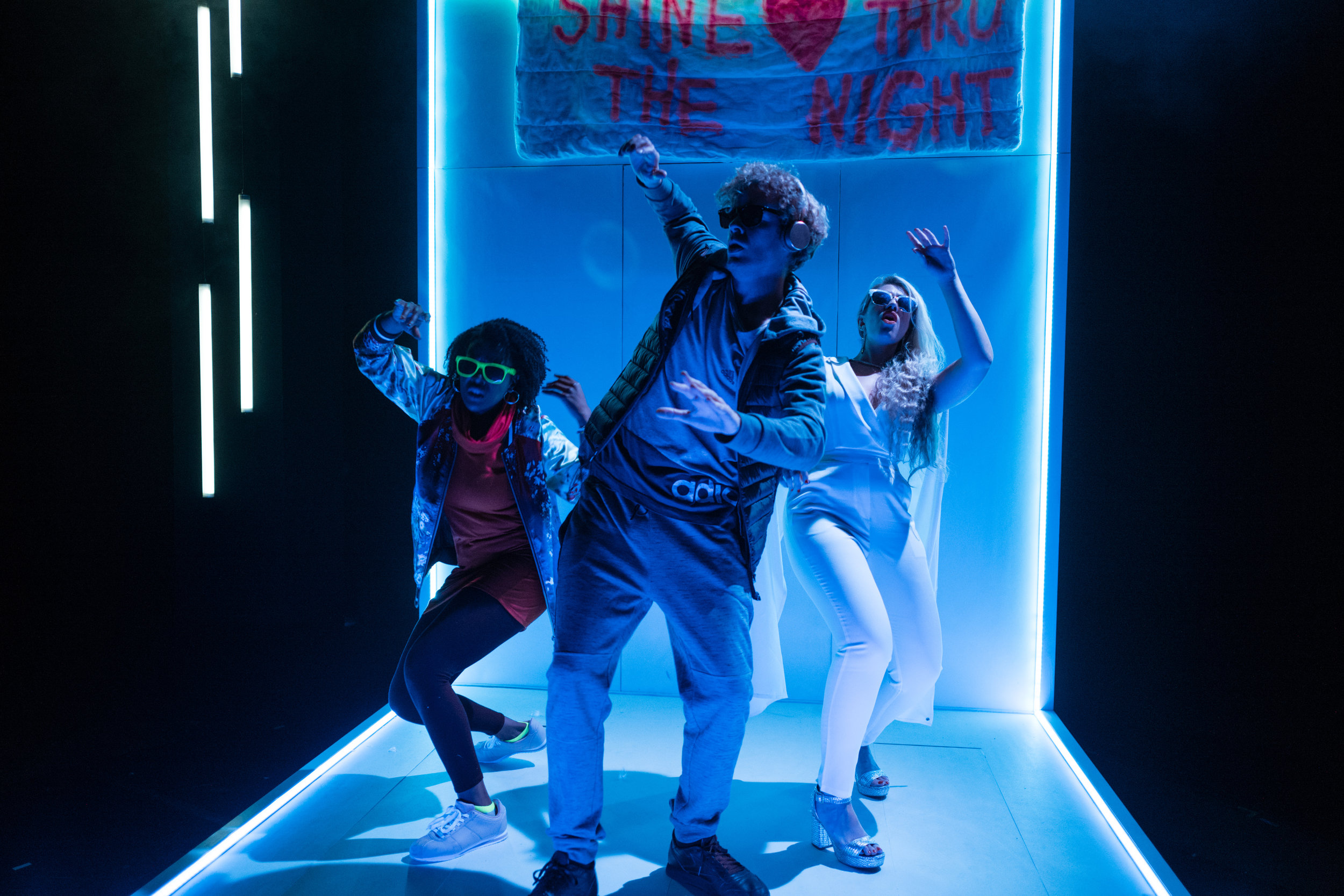 OperaUpClose. The Magic Flute. Abigail Kelly (Pamina), Peter Kirk (Tamino), Fleur de Bray (Queen). Photo by Christopher Tribble.jpg